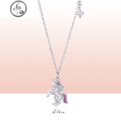Libra原创设计锁骨链潮网红s925纯银独角兽时尚项链女小众设计感 JiMi