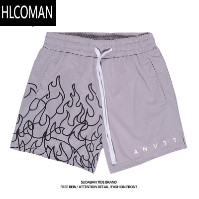 HLCOMAN美式不过膝短裤男四分运动夏季薄款锻炼跑步速干透气网眼篮球裤子