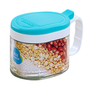 茶花调味罐收纳罐套装用品厨房组合装家用玻璃盐罐油壶调料盒油瓶