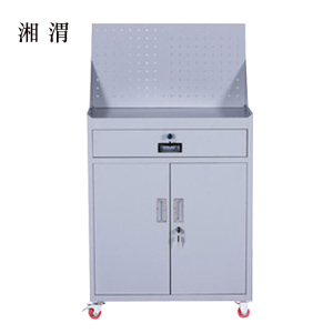 湘渭工具柜加厚铁皮储物柜工厂车间用带抽屉汽修多功能收纳柜灰白色一斗小柜含轮子
