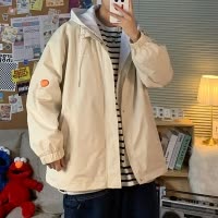 SUNTEK假两件夹克男春季韩版潮流宽松学生帅气外套潮牌港风百搭休闲上衣夹克