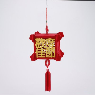 毛毡欢度佳节挂饰小红灯笼春节装饰用品大红无纺布毛毡灯笼默认颜色