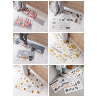 美帮汇北欧简约厨房地垫 家用地毯防水防油皮革脚垫免洗pvc长条防滑垫子