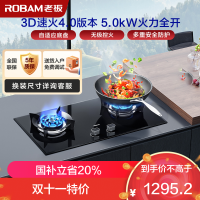 老板(ROBAM) 燃气灶5.0kW煤气灶 老板燃气灶 单灶具双眼灶 燃气灶嵌入式液化气灶57B0XY(57B2D同款)