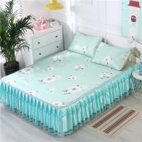 美帮汇蕾丝床裙冰丝席三件套可拆卸空调席折叠可水洗凉席单双人软席子