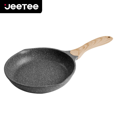 Jeetee吉特不粘少油烟麦饭石平底锅家用不粘锅牛排煎锅煎蛋锅煎饼锅具26cm电磁炉燃气灶通用MFJP001-26G带盖