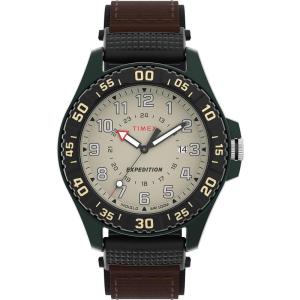 TIMEX 男式 Camper 42 毫米 日期 石英手表 - 黑色表盘