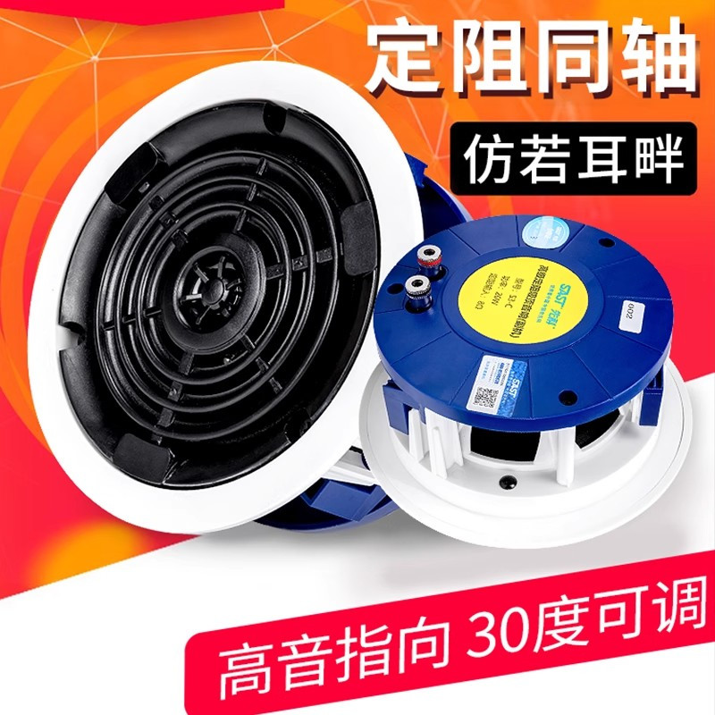 先科(SAST)吸顶式2.0家庭影院音响套装电视机家用客厅吊顶音箱3d环绕立体声嵌入式重低音功放套装蓝牙KTV