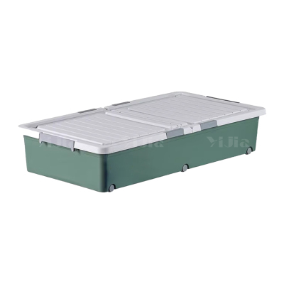 翌嘉YJ4120535 床底收纳箱带轮扁平整理箱抽屉式床下储物箱 绿色 1000*500*200