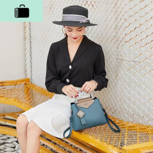 包包女包2019秋冬新款韩版百搭水桶包女单肩包时尚手提斜挎包女包NEW LAKE女士单肩包