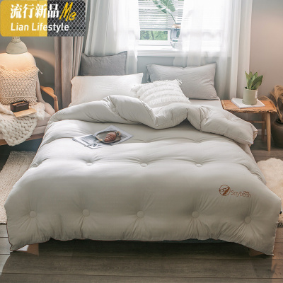 大豆纤维被子冬被加厚保暖棉被双人春秋被芯宿舍单人学生四季通用 三维工匠
