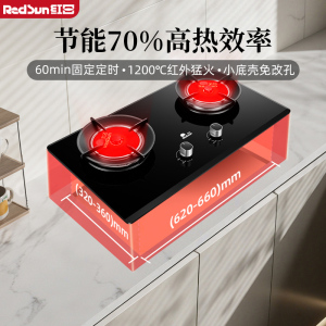 红日(RedSun家用红外猛火燃气灶 台嵌两用60min固定定时 70%高热效节能省气爆炒猛火红外线灶 EX36B液化气