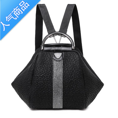 FENGHOU双肩包女2021夏季新款潮时尚女休闲百搭多功能背包复古个性旅游包旅行包男女黑色