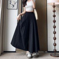 紫色裙裤女夏季2025新款高腰垂感休闲小个子半身裙冰丝山本阔腿裤