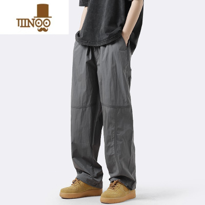 YANXU日系复古机能户外速干男女宽松百搭束脚裤潮流直筒抽绳工装休闲裤