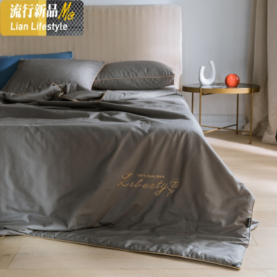 夏季水洗棉棉夏被空调被夏凉被棉刺绣单人双人宿舍学生薄被子 三维工匠