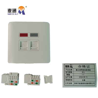 麦通 超五类网络信息面板 双孔/个