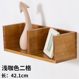 家柏饰(CORATED)墙上置物架壁挂客厅电视背景墙墙面隔板创意格子卧室墙壁书架装饰 浅咖色二格