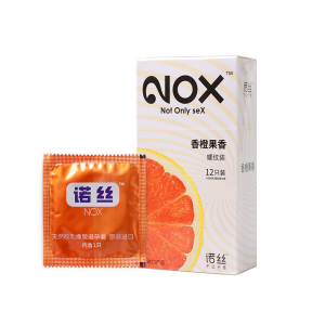 诺丝(NOX)螺纹香橙味12只装避孕套超薄款润滑安全套 成人情趣性用品