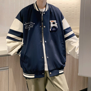 美式潮牌棒球服男2023秋季新款ins宽松休闲夹克潮流外套