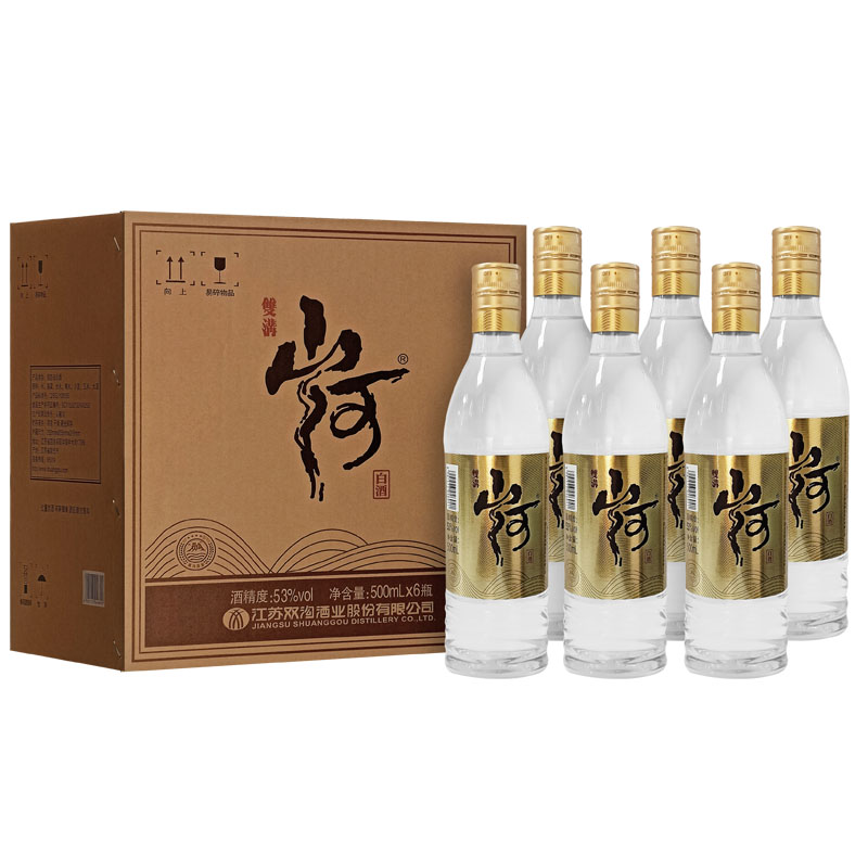 双沟 山河大曲 浓香型白酒 53度 500ml *6瓶 整箱装 浓香型白酒