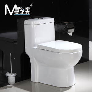 曼戈夫卫浴 M-0866 马桶直冲式虹吸式强力大冲水一体机座便器 智洁防臭节水地排坐便器 300MM