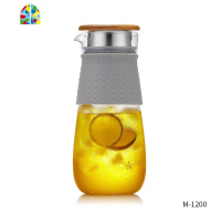 凉水壶玻璃可高温家用玻璃水壶凉水杯套装加厚过滤冷水壶 FENGHOU 沁心壶1850ml+4个杯子