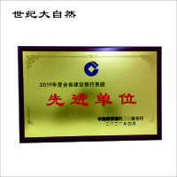 世纪大自然 木托光固奖牌 600*400mm 块