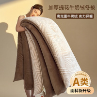 A类提花牛奶绒被子冬被加厚保暖被芯单双人春秋被珊瑚绒棉被褥子