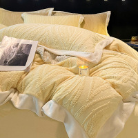 加厚花牛奶绒床上四件套冬季保暖珊瑚法兰绒被套床单三件套