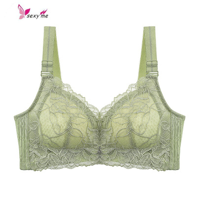 内衣女无钢圈大胸显小夏天文胸罩大码胖mm性感聚拢夏季超薄款FISHBASKET胸罩