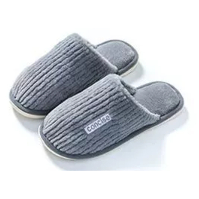 DREHA 家居家用防滑软底情侣毛毛绒保暖棉鞋 棉拖鞋 44-45(适合43-44的脚穿 )灰色