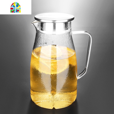 大容量玻璃冷水壶家用可高温凉白开茶壶耐热防爆水杯套装果汁扎壶 FENGHOU 冷水壶+2只小胖胖杯凉水壶