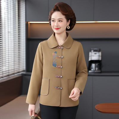 中年女装春装薄款外套女洋气中老年人妈妈装40-60岁翻领衣服春款
