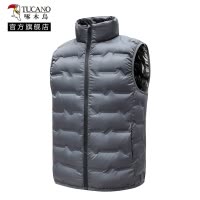 啄木鸟羽绒马甲男2024冬新款轻薄背心保暖坎肩外穿立领石墨烯内胆