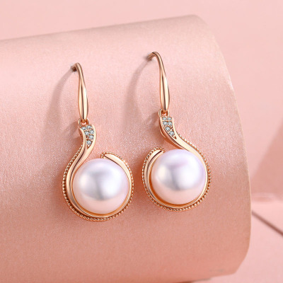佰色传情(brir)淡水珍珠名媛耳环女韩国网红气质长款耳坠复古简约耳饰