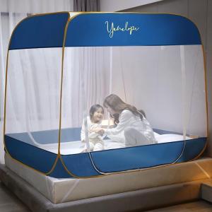 美帮汇蒙古包蚊帐1.8m床1.5m家用免安装防摔加密纹账2米1.2学生可折叠