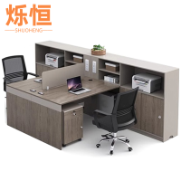 烁恒 简易办公桌 1.7m双人位+柜椅 套