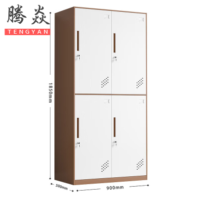 腾焱衣柜咖白四门台