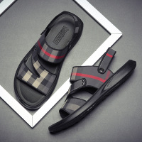 2026夏新款个性格子时尚外穿男拖鞋潮牌休闲两用沙滩凉鞋男士凉拖
