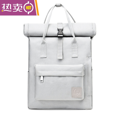 NEWLAKE牛津布2021新款时尚初高中书包女大学生韩版双肩包旅行电脑背包男灰色