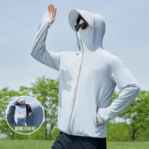 高端夏户外防紫外线防晒服冰丝凉感防晒衣男款皮肤衣外套潮