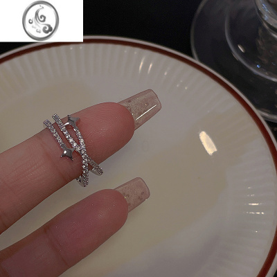 JiMiSUGAR 精致超闪星星戒指女ins小众设计感轻奢锆石冷淡风食指指环