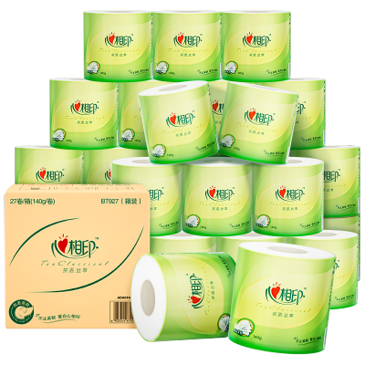 心相印 BT927(箱装)茶语经典140克27粒装四层茶叶压花卷筒卫生纸