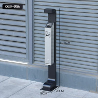 户外立式烟灰缸落地固定不锈钢烟灰柱烟蒂柱吸烟灭烟柱烟头收集器 06款-黑色