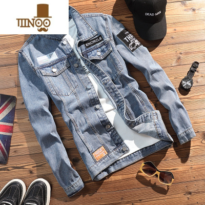 YANXU春季牛仔外套男潮牌2023新款韩版潮流上衣款男装男士工装夹克