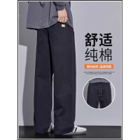 秋季新款男款休闲裤潮流百搭纯棉宽松直筒春秋运动工装长裤子