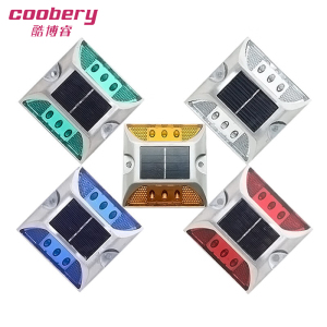 酷博睿(coobery)铸铝太阳能道钉 高速公路地面地埋路灯爆闪灯反光警示灯(黄色闪灯)