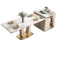 戴劲 轻奢岩板茶桌椅组合现代多功能岛台茶桌家用一体功夫茶台 2.0米