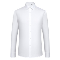春季长袖衬衫男修身弹力免烫竹纤维工装衬衣男士纯色百搭商务寸衫